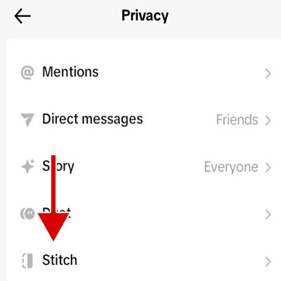 Tap on the Stitch option