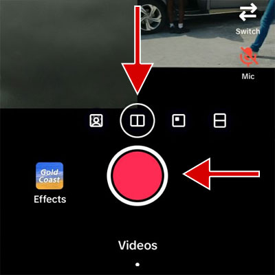 Choose the right layout and tap on Record button