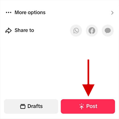Tap on Post button