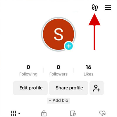 Tap on the footprints icon at the top of the screen.