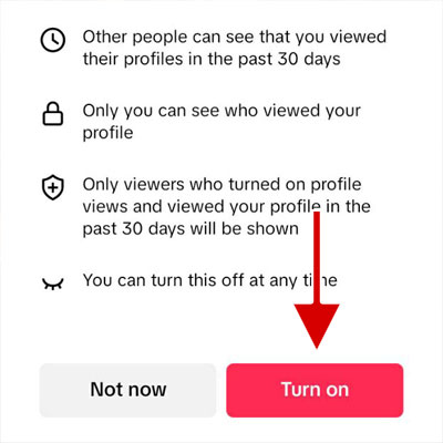 Tap on the Turn on button
