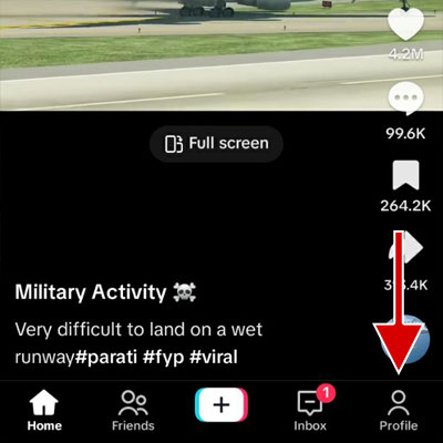 tap on the profile