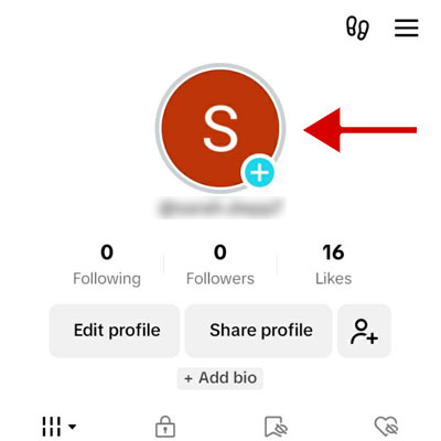 Tap on your profile picture