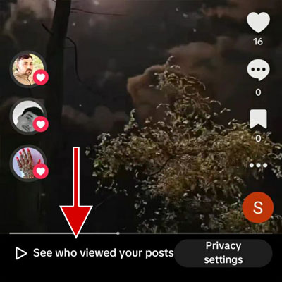 Tap on See who viewed your posts