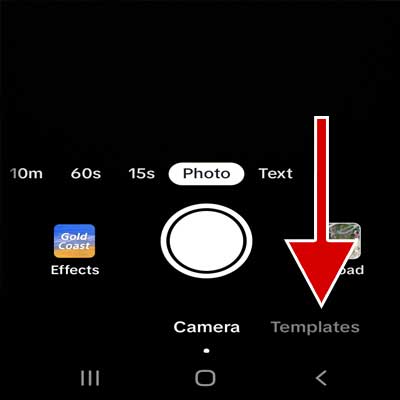 Tap on "Templates" option