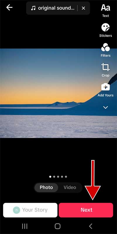 Tap on "Next"
