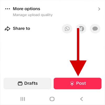 Tap on the "Post" button