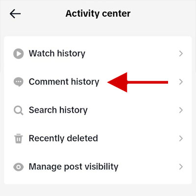 Tap on Comment history
