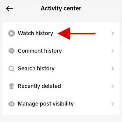 Tap on Watch History
