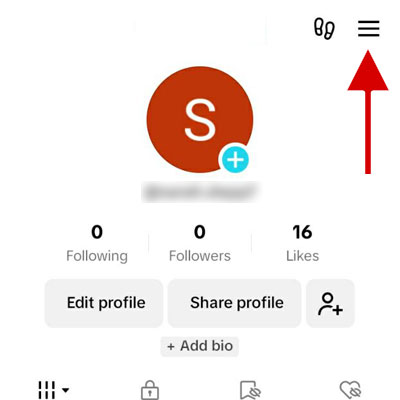 Tap the hamburger icon