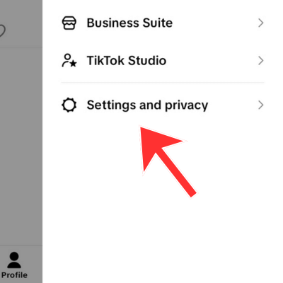 Tap on Settings and privacy