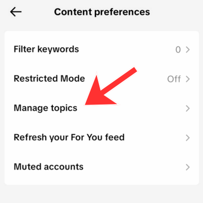Tap on Manage topics