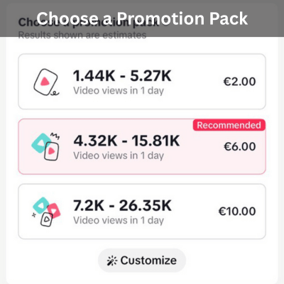 Choose a promotion pack